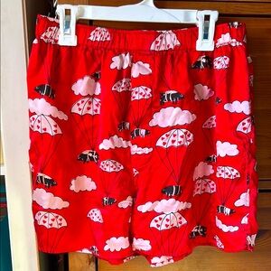 Red Parachute Print Shorts